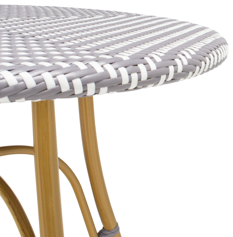 Safavieh Kylie Rattan Bistro Table, Grey/White