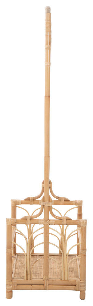 Rattan Freestanding Coat Rack With Shoe Shelf, Natural