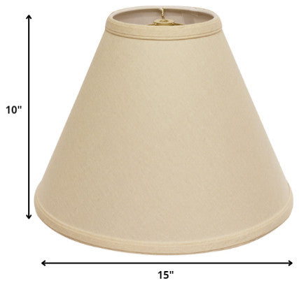 15" Parchment Biege Deep Cone Slanted Linen Lampshade