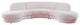 Rosa Velvet Upholstered 3-Piece Sectional, Pink