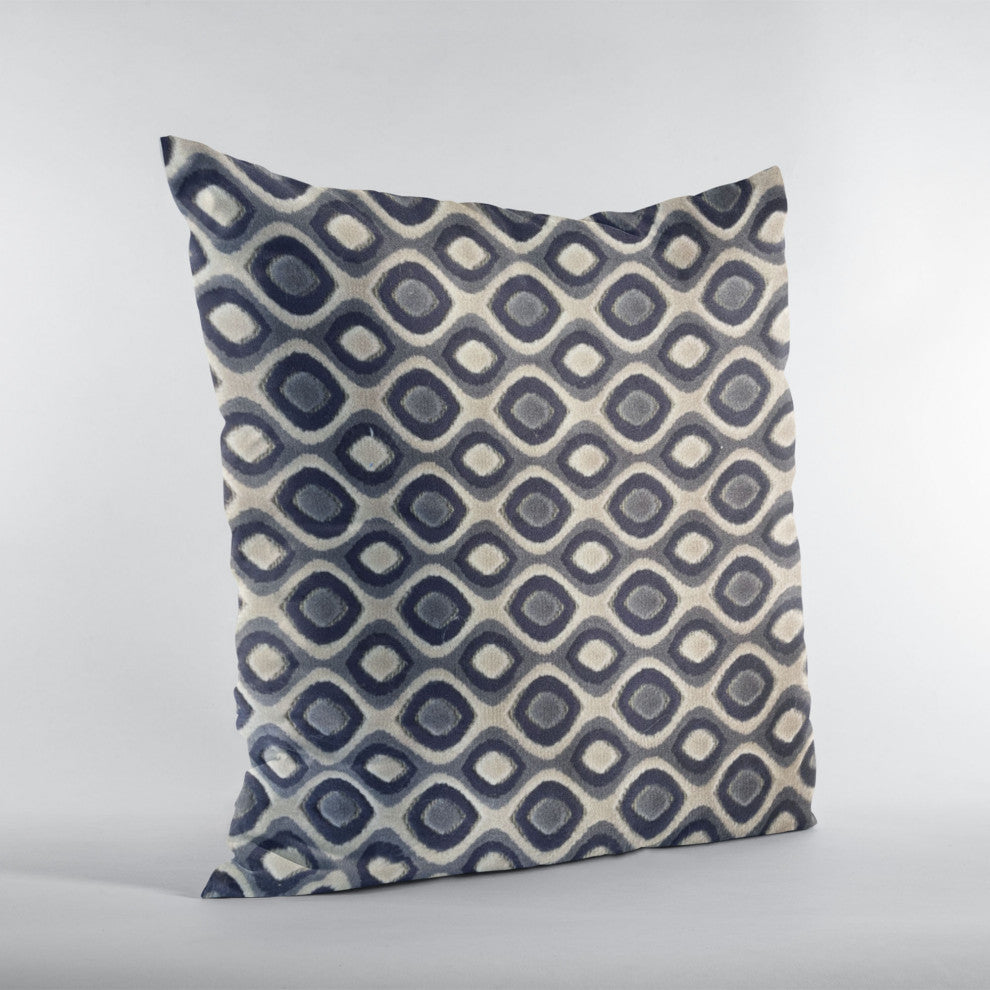 Clubhouse Orbit Brown, Beige and Blue Luxury Throw Pillow, Brown, Beige, Blue, Double Sided  26" X 26"