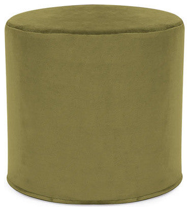 Bella No Tip Cylinder Ottoman, Moss Green