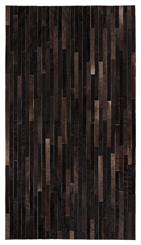 Cowhide Patchwork Rug, Poseidon, Cassiterite, 5'x8'