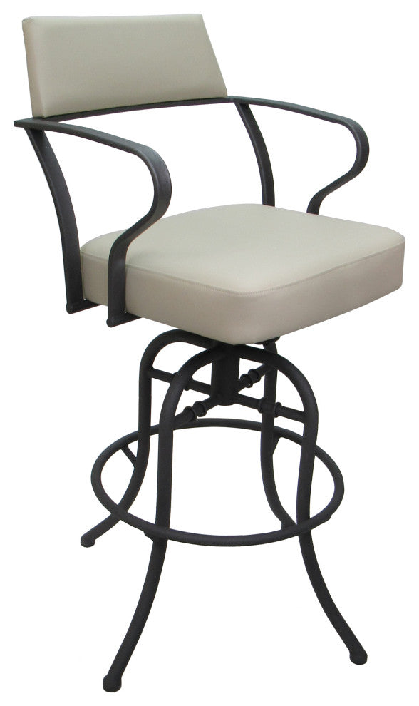 Swivel Tilt Metal Counter 26" or Bar 30" Stool - Carolina, Ocean Beige Vinyl - Grey, 30"
