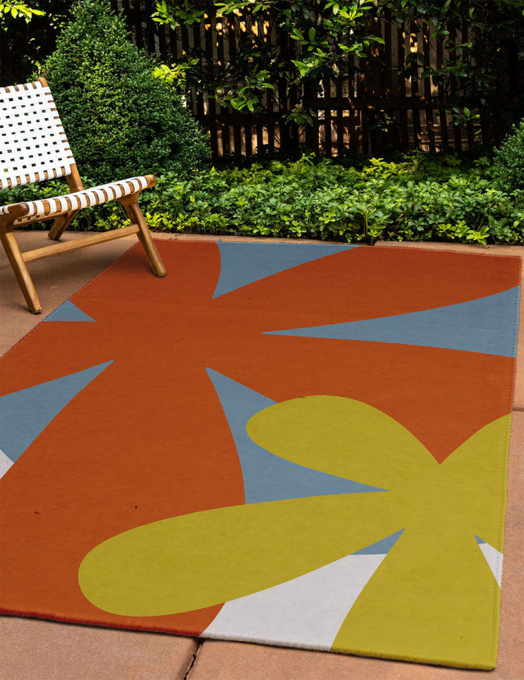 Bold Flowers Modern & Contemporary Chenille Area Rug