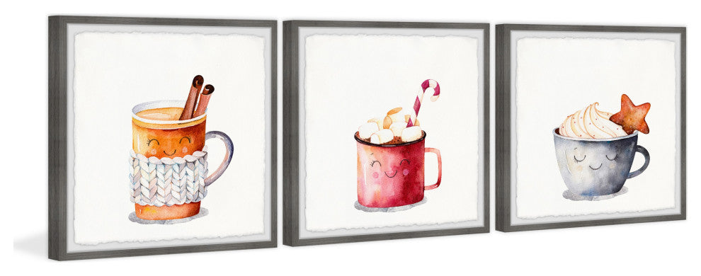 Cold Christmas Treats Triptych, 3-Piece Set, 18x18 Panels, 18x18