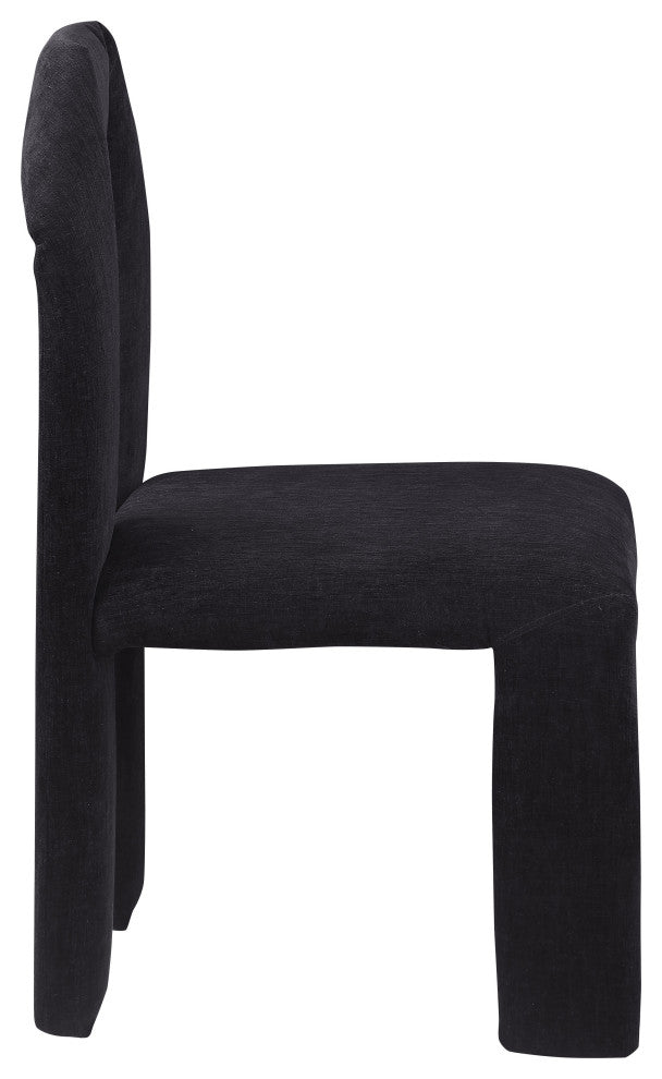 Bennett Upholstered Dining Chair, Set of 2, Black, Chenille Fabric