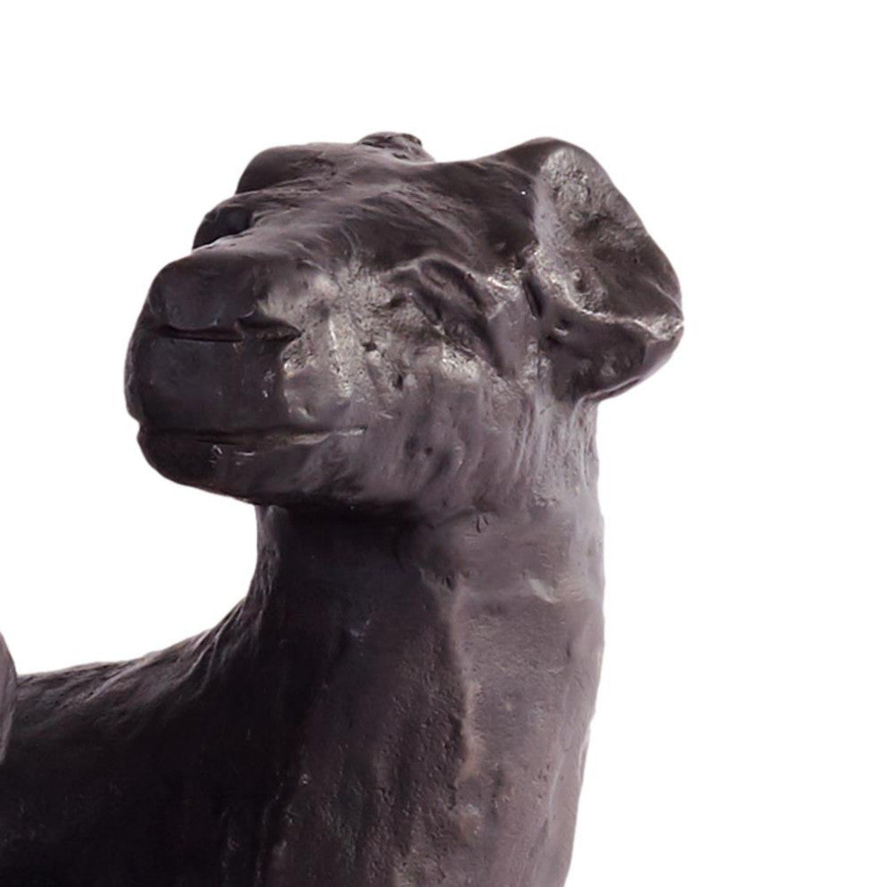 Vintage Style Set of 3 Terrier Dog Statues Black Bronze Metal Scottie Westie