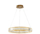 Clear Crystal Halo Chandelier With Gold Hardware