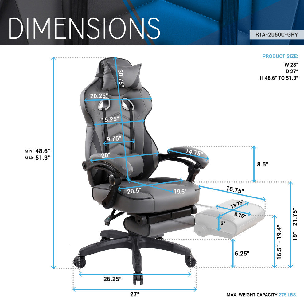 Techni Mobili Executive Chair with Footrest