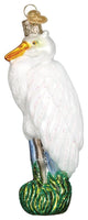 Old World Christmas Bird Watcher Collection Glass Blown Ornaments Great Egret
