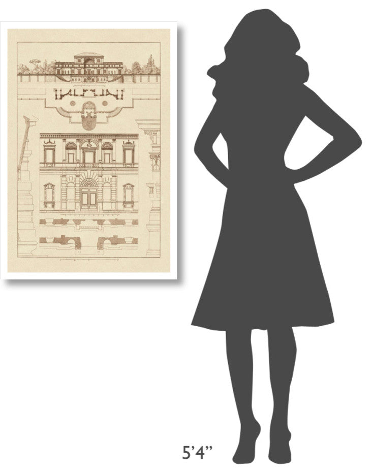 "Villa Sacchetti, Villa Papa Giulio at Rome" Paper Print by J. Buhlmann, 26"x38"