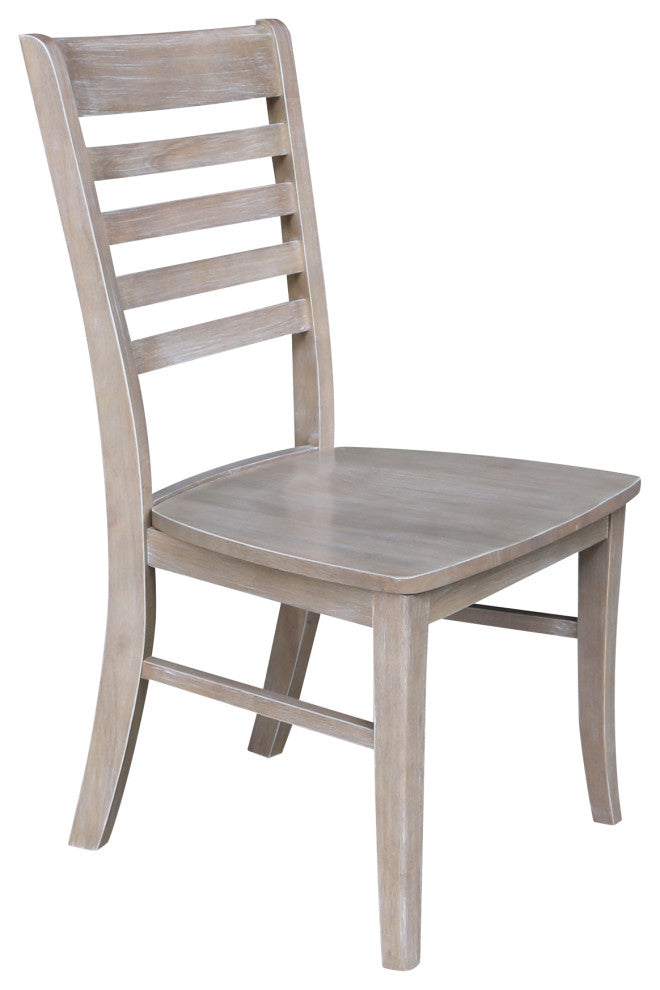 Set of Two Roma Ladderback Chairs, Washed Gray Taupe