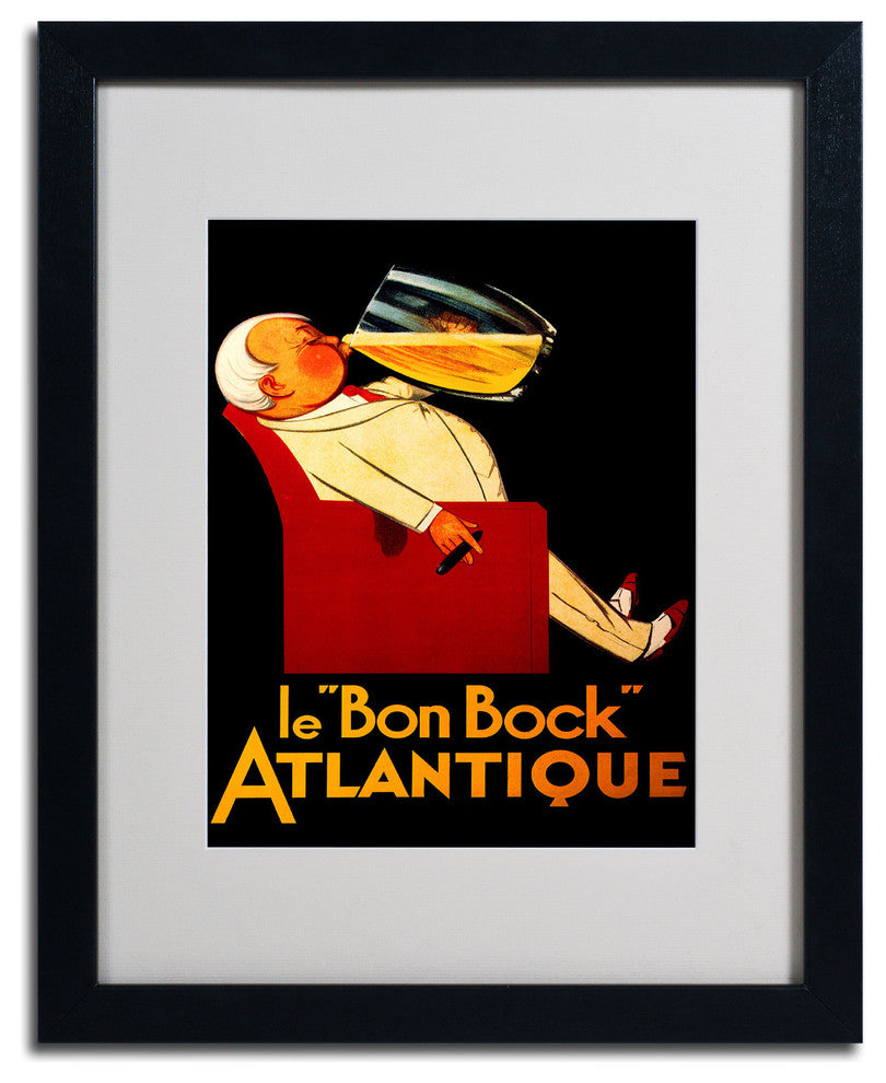 'Bon Bock' Matted Framed Canvas Art