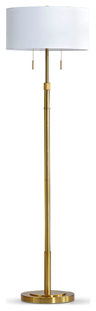The Grande 55"~66" Adjustable Floor Lamp_Antique Brass, Drum_white Shade