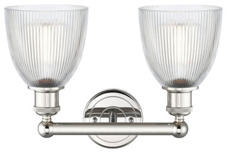 Castile 2-Light 15" Bath Vanity Light, Polished Nickel Finish, Clear Shade