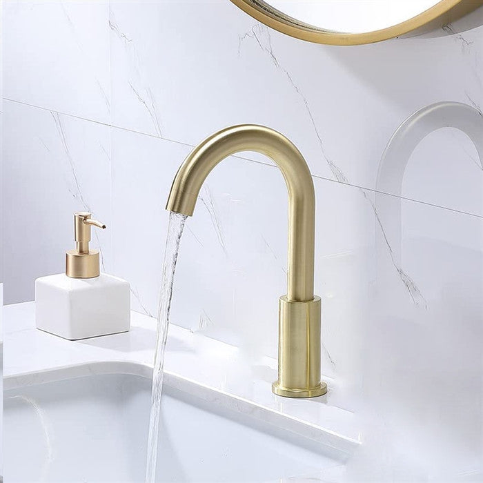 BathSelect Deck Mount Commercial Automatic Sensor Faucet Gold
