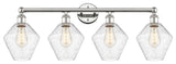 Cindyrella 4-Light 35" Bath Vanity Light, Polished Nickel, Seedy Shade
