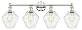 Cindyrella 4-Light 35" Bath Vanity Light, Polished Nickel, Seedy Shade