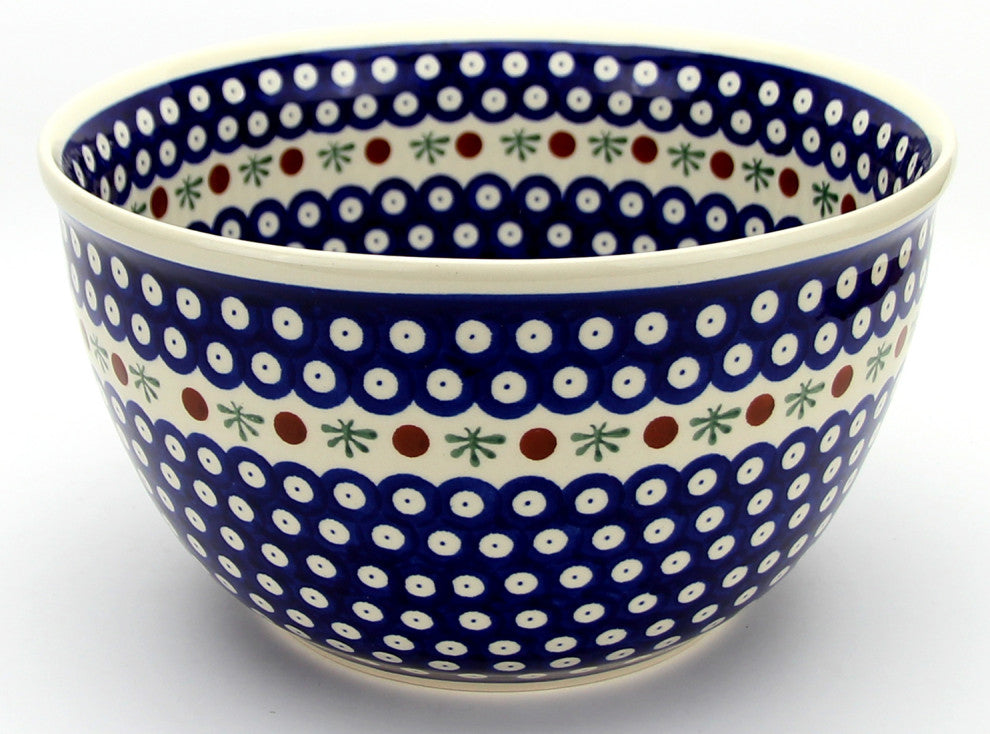 Polish Pottery Large Mixing Bowl 5 Qt.