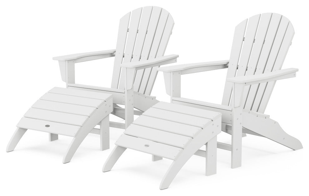 Polywood South Beach 4-Piece Adirondack Set, White