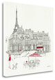 "World Cafe II - Paris Red" By Avery Tillmon, Giclee on Gallery Wrap Canvas