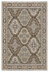 Emilia Traditional Panel Medallion Rust/ Blue Area Rug 6'7" x 9'6"