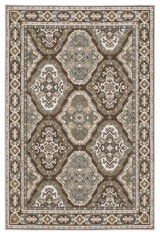 Emilia Traditional Panel Medallion Rust/ Blue Area Rug 6'7" x 9'6"