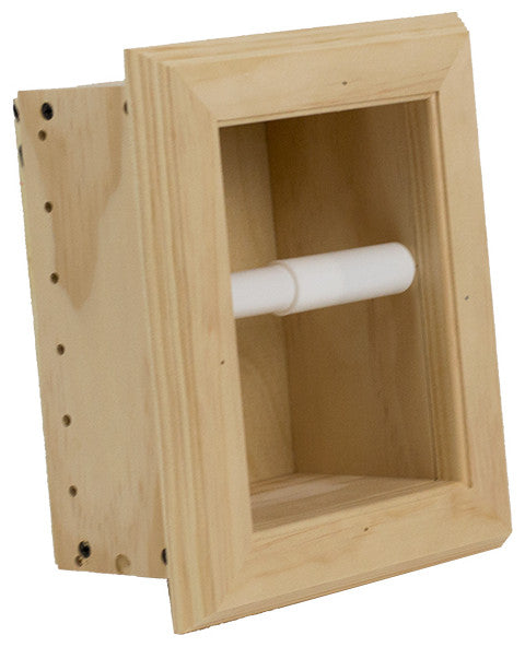 Tampa Recessed Solid Wood Toilet Paper Holder 7 x 8.5, Unfinished
