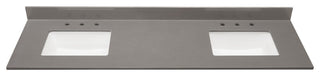 Madrid Bathroom Vanity Countertop, Concrete Gray With White Sink, 73"