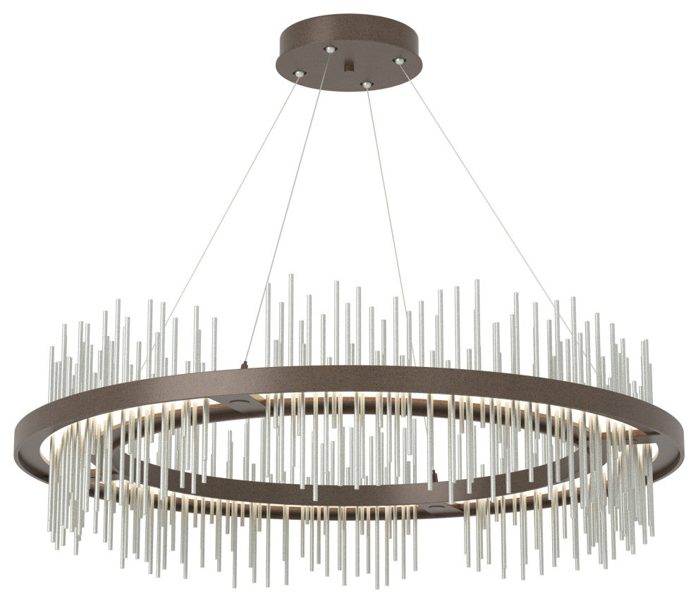 Gossamer Circular LED Pendant, Bronze, Vintage Platinum, Standard Height
