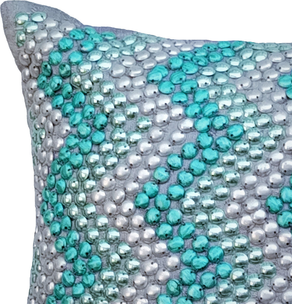 Blue Decorative Euro shams 26"x26" Art Silk PillowCase - Turquoise Run