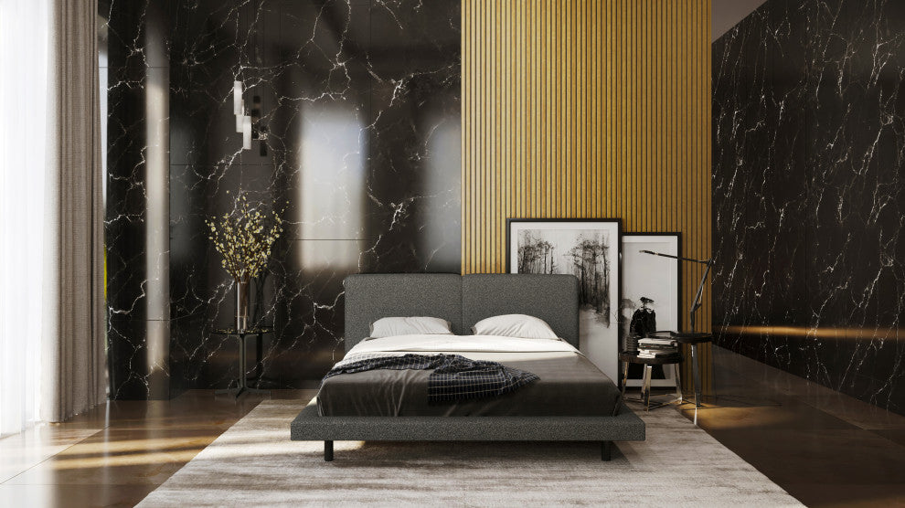Brooklyn Upholstered Platform Bed, Dark Gray, Queen