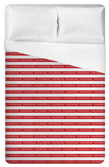 Merry Christmas Stripes Queen Brushed Poly Duvet Cover