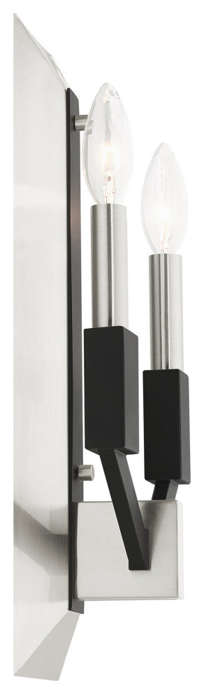 Brushed Nickel Transitional, Structural Double Sconce