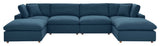 Commix Down Filled Overstuffed 6 Piece Sectional Sofa Set Azure