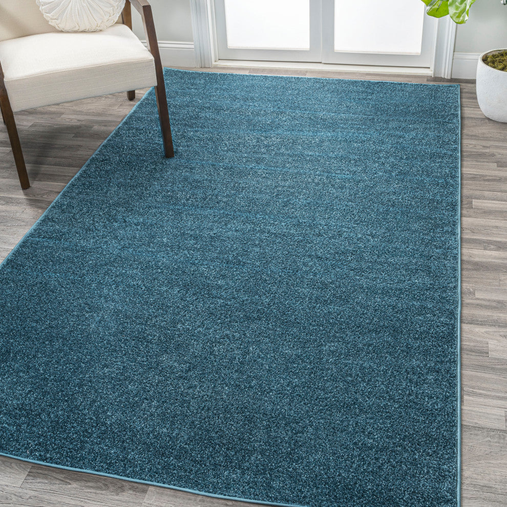 Haze Solid Low-Pile Turquoise 10 ft. x 14 ft. Area Rug