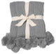 Knitted Pom Throw, Grey