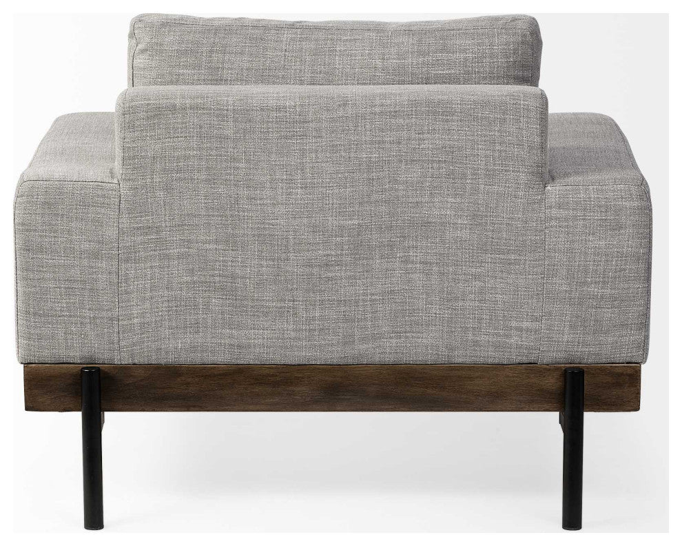 41" Gray and Black Linen Club Chair