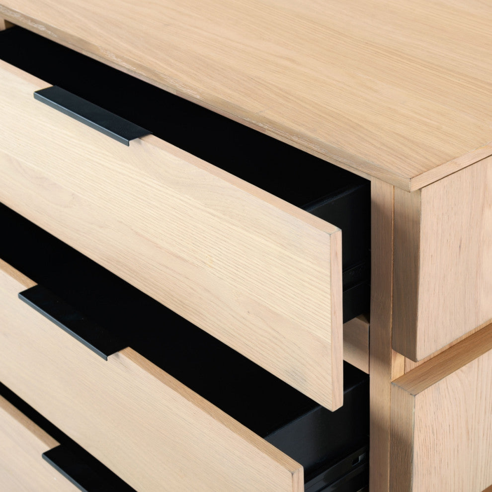 Safavieh Couture Titus 6 Drawer Stacked Dresser, Oak