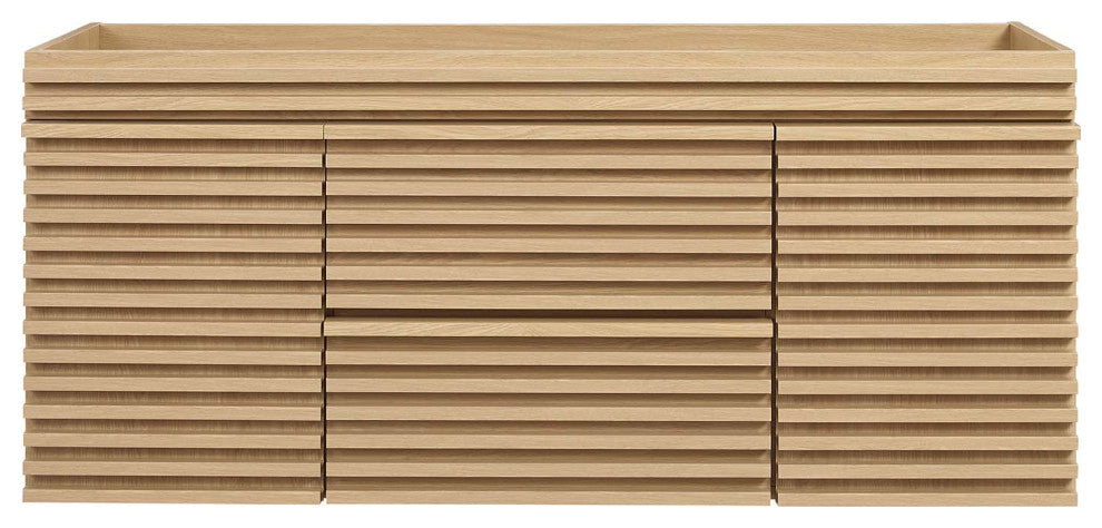 Render 48" Wall-Mount Bathroom Vanity Cabinet, Oak