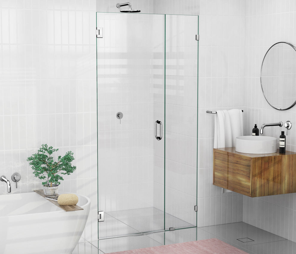 78"x43.75" Frameless Shower Door Wall Hinge, Polished Chrome