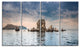 "Crimean Peninsula Seashore Panorama" Seascape Wall Art, 4 Panels, 48"x28"