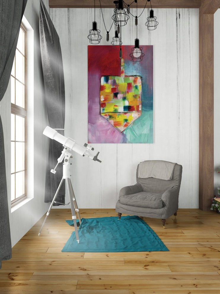 Epic Graffiti "Dreidel of Many Colors" by Linda Woods, Giclee Canvas, 26"x40"