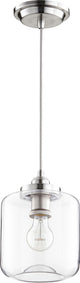 Clear Filament Pendant, 7", Satin Nickel
