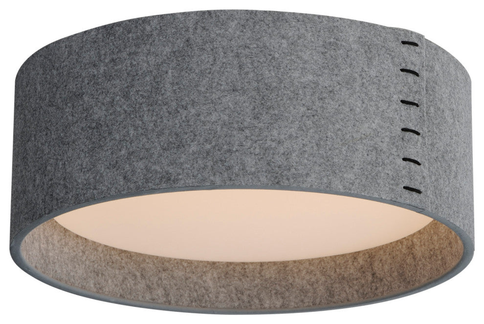 Maxim 10220 Prime 16"W LED Flush Mount Drum Ceiling Fixture - Grey