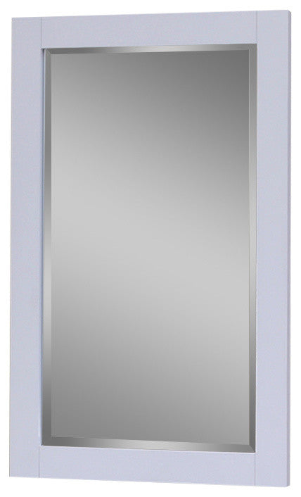 22"x34" Bevel Edge Framed Mirror, White