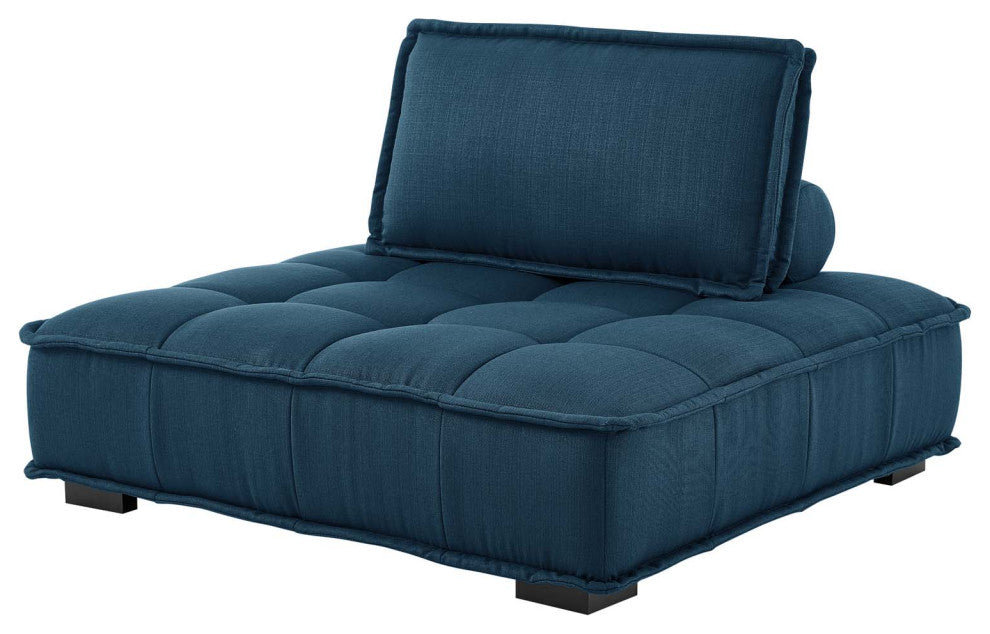 Modular Deep Tufted Sectional Sofa Set, Azure Navy Blue, Modern, Lounge