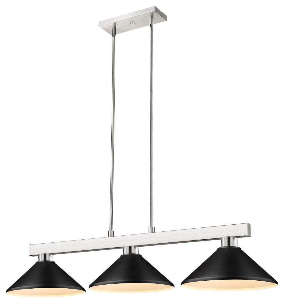 Zlite 152BN-MMB 3-Light Billiard Light, Matte Black