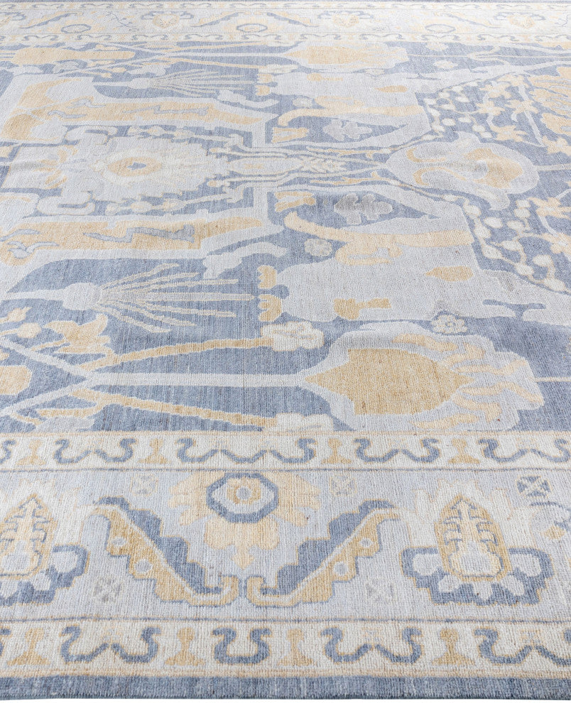 Oushak One-of-a-Kind Hand-Knotted Area Rug Gray, 10'2" x 13'8"
